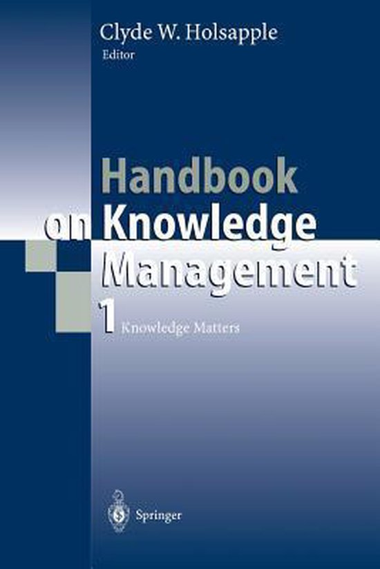 Handbook On Knowledge Management - cover