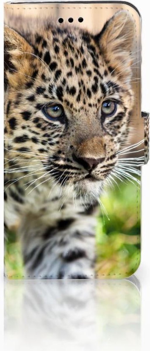 Huawei P10 Lite Telefoonhoesje met Pasjes Baby Luipaard