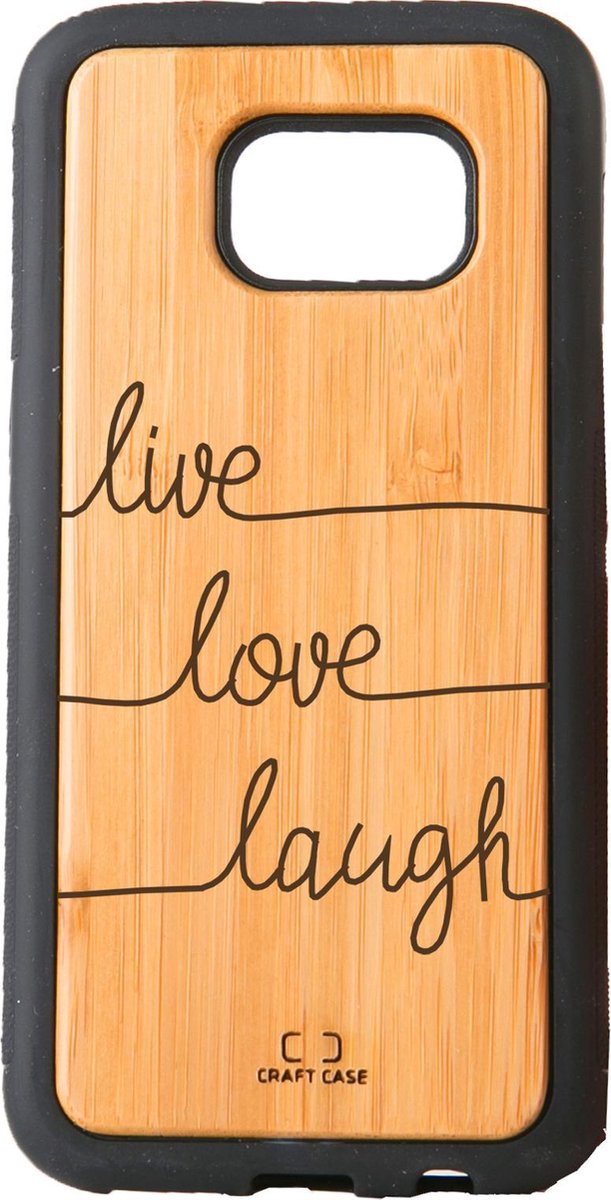 Bamboe telefoonhoesje Live Love Laugh - Craft Case - Samsung S7