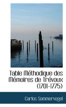 Table M Thodique Des M Moires de Tr Voux (1701-1775)