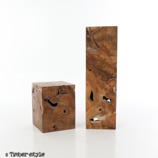 Teak houten zuil - laag - 45 cm. - Timberstyle | bol.com