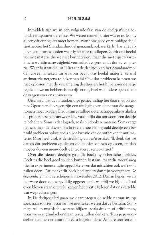 Pagina met tekst over deeltjesfysica en de natuur.
