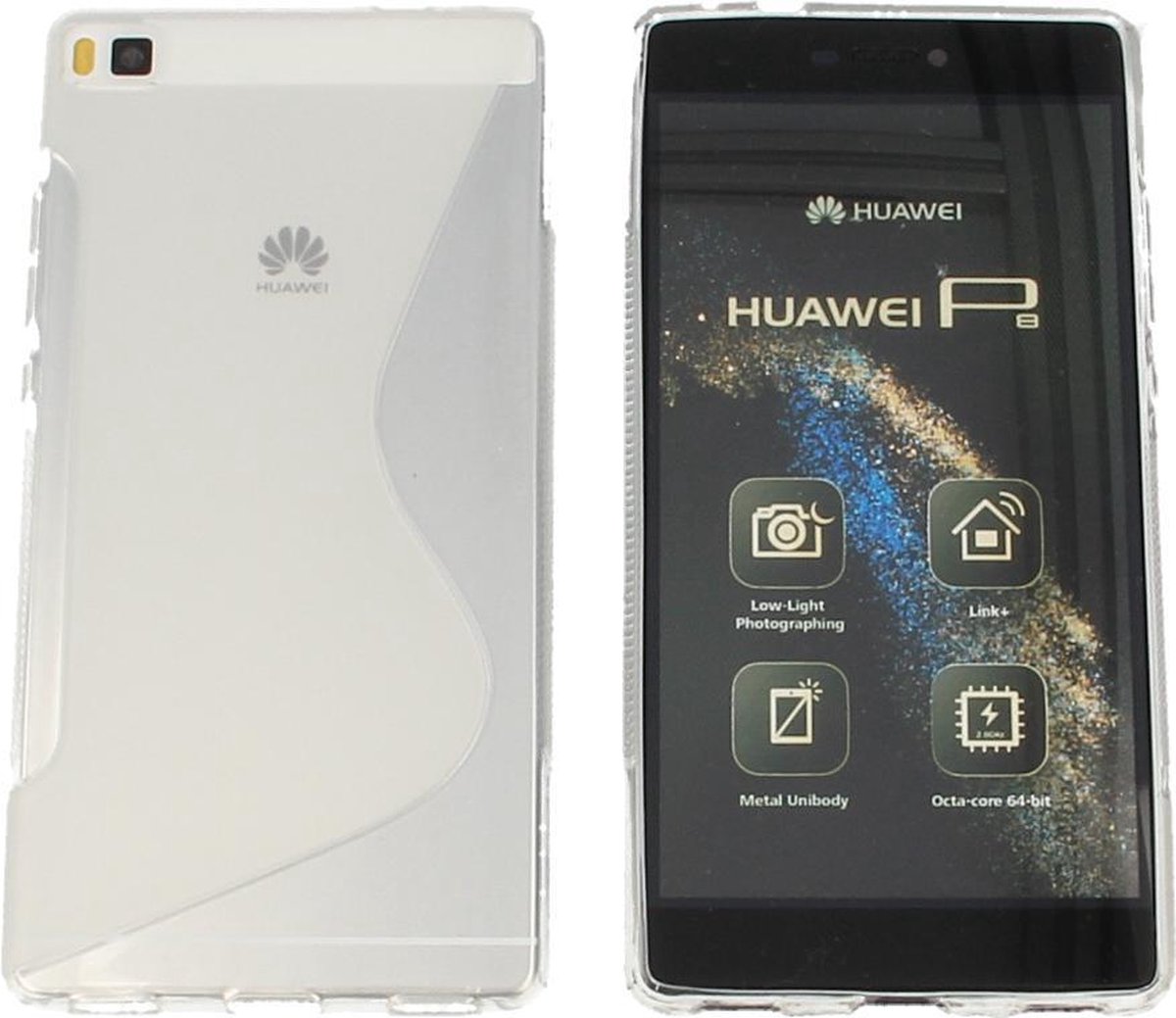 Huawei Ascend P8 S Line Gel Silicone Case Hoesje Transparant