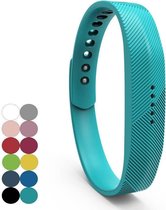 Siliconen sportbandjes voor de Fitbit Flex 2 met druksluiting - Turquoise