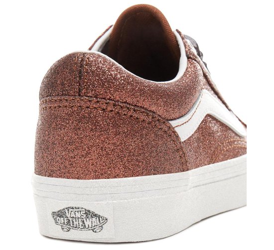 Vans Old Skool Glitter Sneakers - Maat 27 - Unisex - bruin/zilver/wit |  bol.com