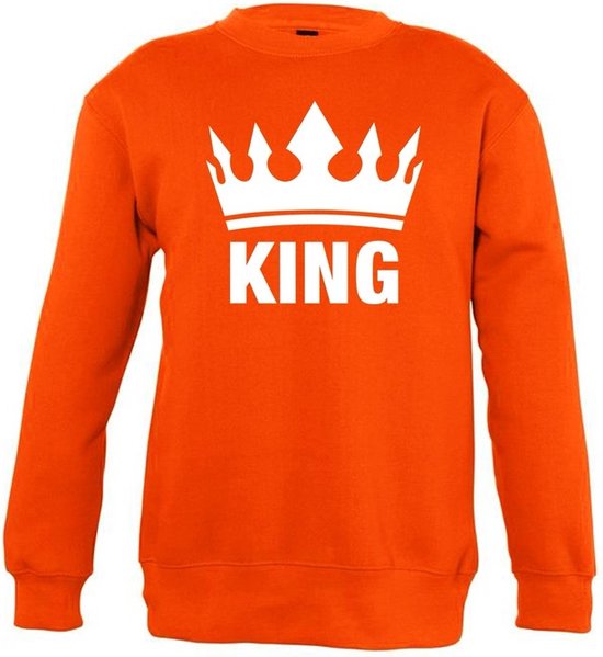 Oranje Koningsdag King sweater kinderen jaar