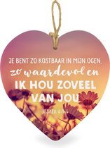 Ik hou van jou Decoratie Hartje 15 x 1 x 15 cm