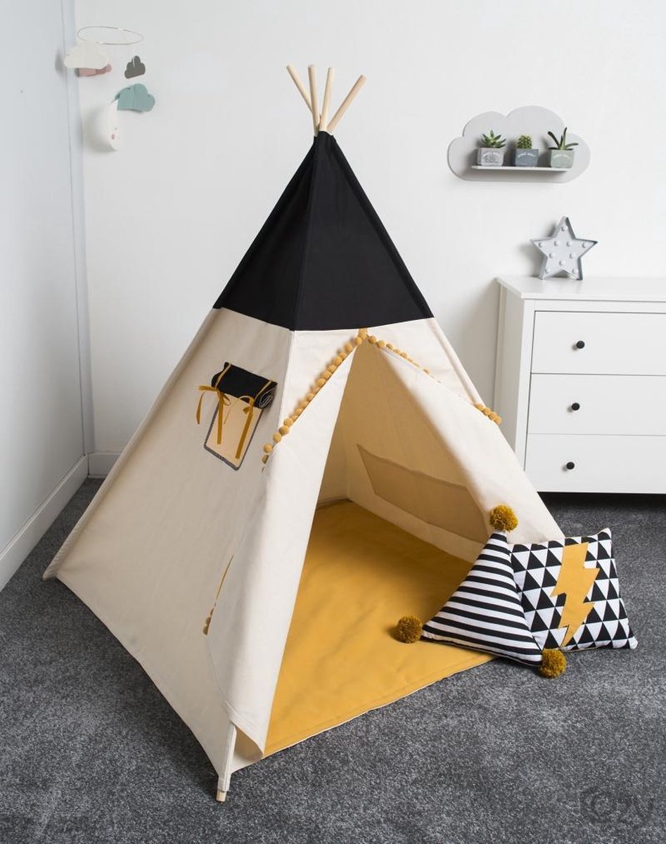 FUJL - Tipi Tent - Speeltent - Wigwam - kinder tipi - Set Honey - Inclusief  accessoires | bol.com