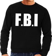 Politie FBI tekst sweater / trui zwart voor heren S