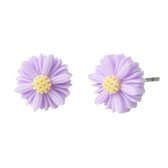 Fako Bijoux® - Oorbellen - Steker - Anjer - Acryl - Lila