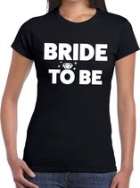 Bride to Be tekst t-shirt zwart dames S