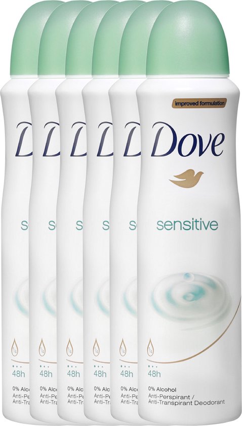 Dove sensitive Women - 150 ml - deodorant spray - 6 st - Voordeelverpakking  | bol