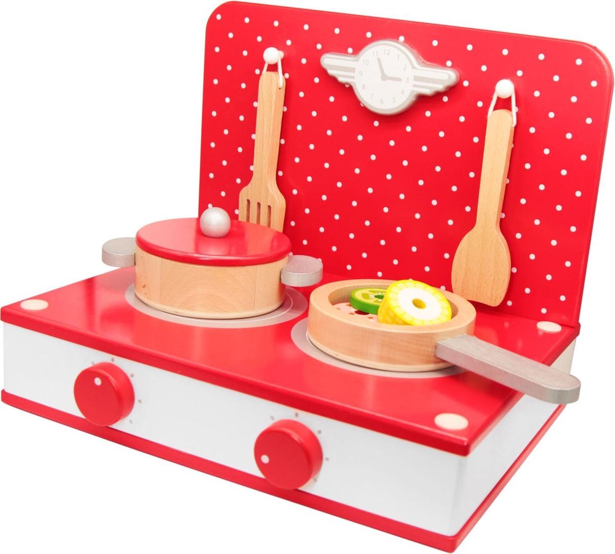 CLASSIC WORLD Houten keuken 2in1 Grill + Fornuis voor kinderen 22el.