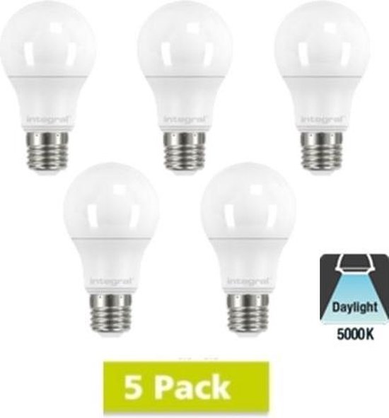 5 Pack - E27 Led Bol Lamp A60 - 8,5w - 806 Lm - 5000K Daglicht Wit - Non  Dimmable | bol.com