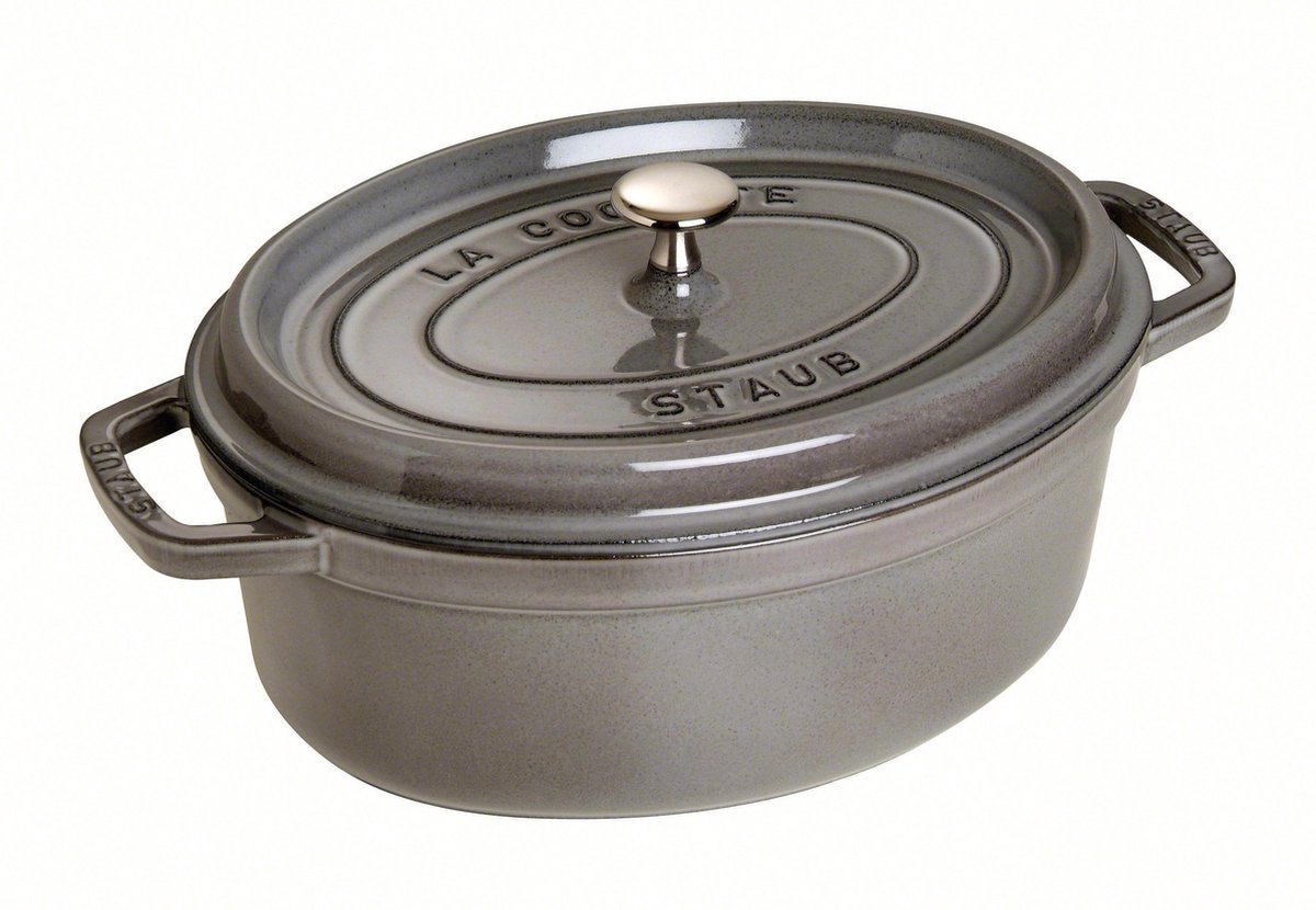 Staub cocotte - ovaal - 27 cm - grafietgrijs