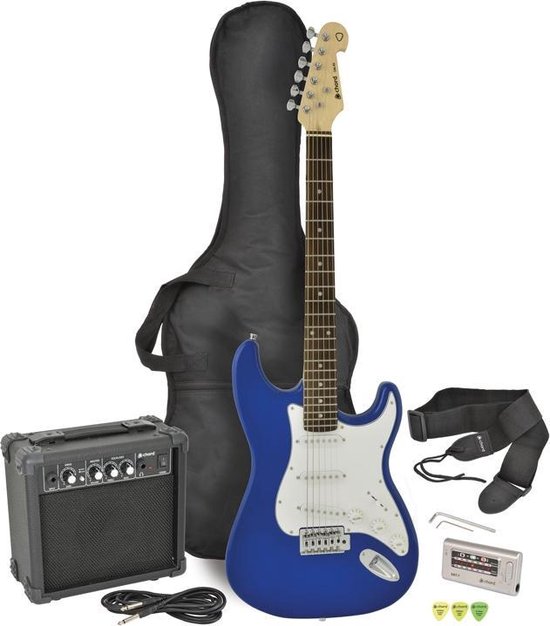Artiest Defilé procent Chord CAL63PK-BL elektrische gitaar, versterker en accessoires set blauw |  bol.com