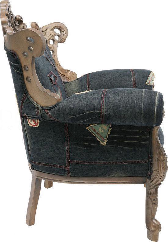 nauwkeurig Nageslacht Groene achtergrond Kare Design Barok fauteuil Mink jeans - Blauw | bol.com
