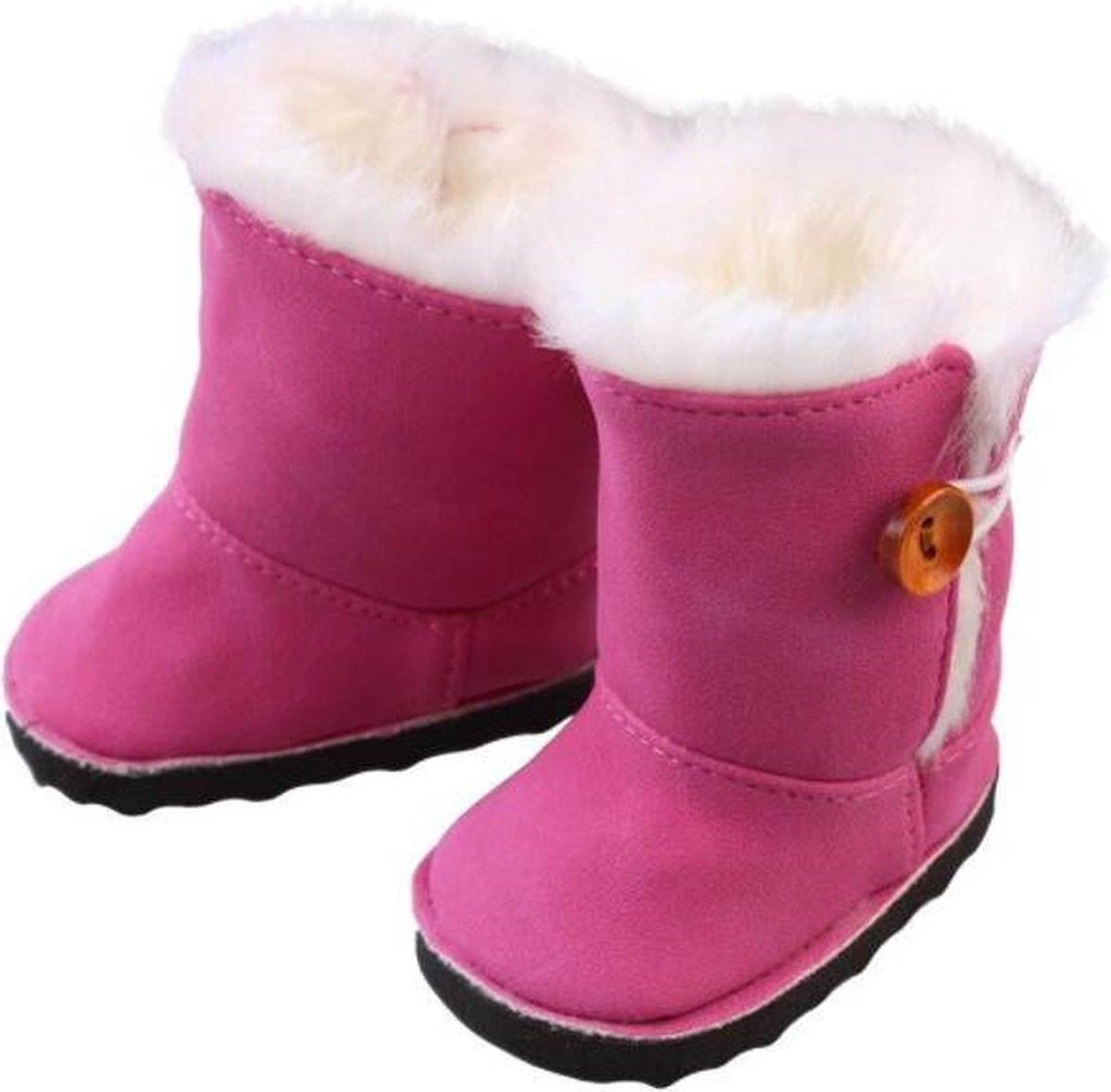 Plons Kameraad naaimachine Roze laarzen met nepbont voor poppen zoals Baby Born - Schoenen voor  voetmaat 7 cm -... | bol.com