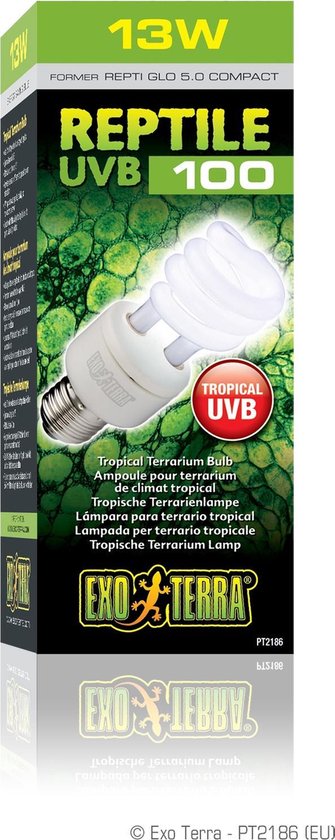 Exo Terra Reptile UVB100 - Terrarium Verlichting - 13W - Repti Glo