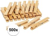 500x Houten wasknijpers - 6 cm - voordelige knijpers / wasspelden
