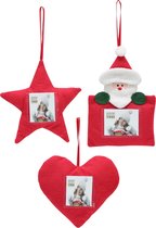 Deknudt Frames Kerstdecoratie S67HC1 - rood - 4,5x6 cm + 2x (4x4 cm)