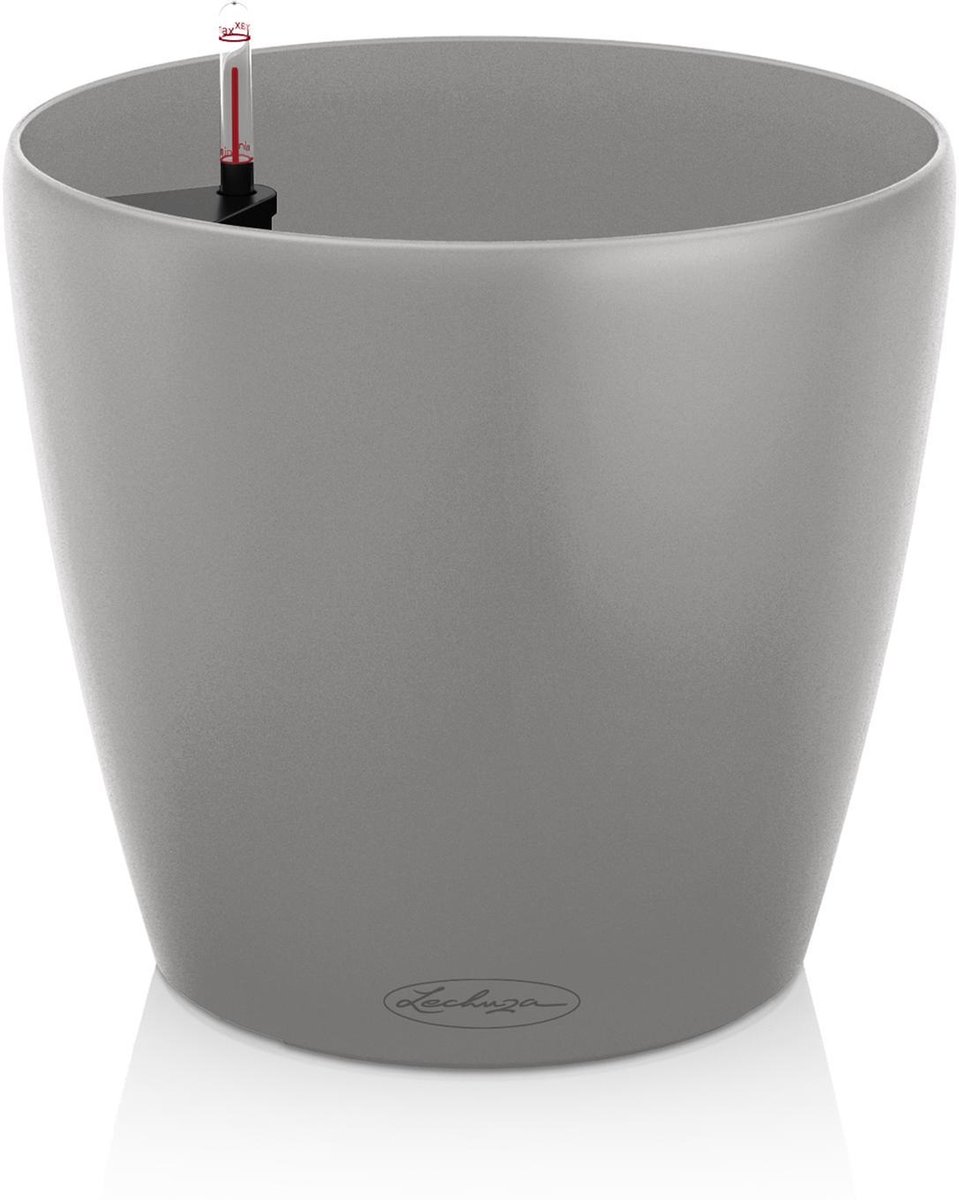 LECHUZA CLASSICO Color 35 - Plantenbak - met uitneembare binnenbak - met bewateringssysteem - ALL-IN-ONE set met LECHUZA-PON - SPECIAL EDITION CORAL CRUSH - silver glow