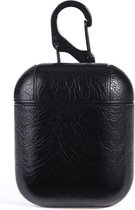 AirPods case leer - Leren AirPods hoesje - Cover voor Apple Airpods - Zwart leer