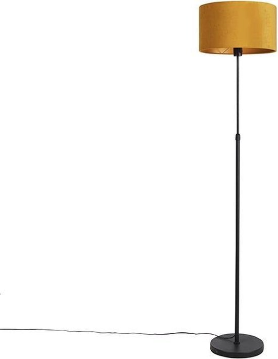 QAZQA parte fl - Vloerlamp met lampenkap - 1 lichts - H 1675 mm - Geel |  bol.com