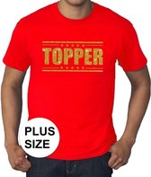 Toppers Grote maten roodTopper t-shirt - Topper in gouden glitter letters heren - Toppers dresscode kleding XXXXL