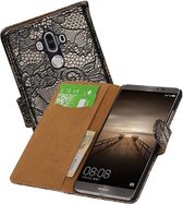 Lace Bookstyle Wallet Case Hoesjes Geschikt voor Huawei Mate 9 Zwart