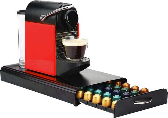 maag alleen Blijven Luxe Nespresso Capsule Houder met Lade - Espresso Koffie Pad en Cups Houder  - 50 Capsules | bol.com