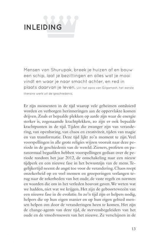 Inleiding met kroon-icoon. Tekst over menselijke natuur, verandering, chaos en creativiteit.