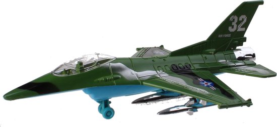 Formuleren Ministerie deksel Lg-imports Straaljager F-16 Typhoon Jongens 20 Cm Groen | bol.com