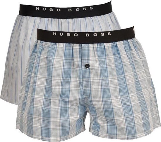 Hugo Boss Boxer wijd 2-Pak woven blauw X mt s | bol.com