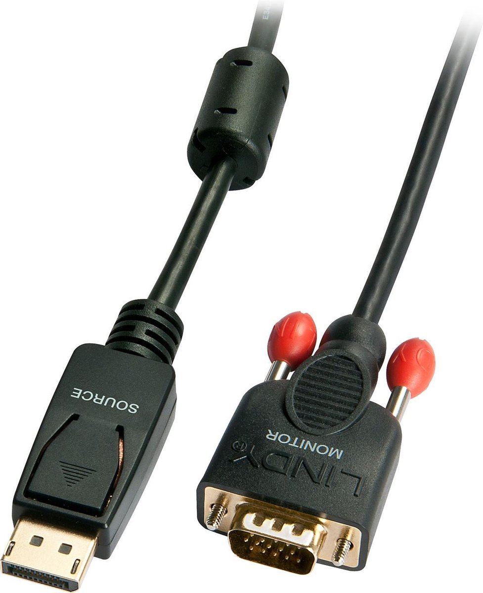 Lindy 41943 Displayport VGA Zwart kabeladapter/verloopstukje