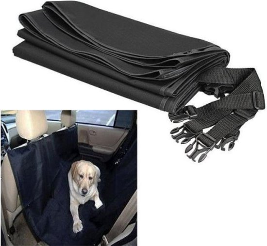 Waterafstotende autohoes voor hond - Beschermhoes auto - Honden deken - Hondenkleed - Achterbank en Kofferbak - 125 x 144 cm zwart - ForDig