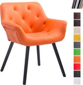 Clp Cassidy Eetkamerstoel - Kunstleer - Oranje - Kleur onderstel : zwart