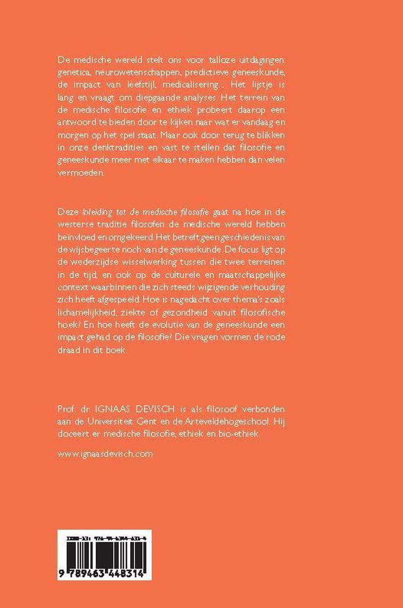 Een inleiding in de medische filosofie - back cover