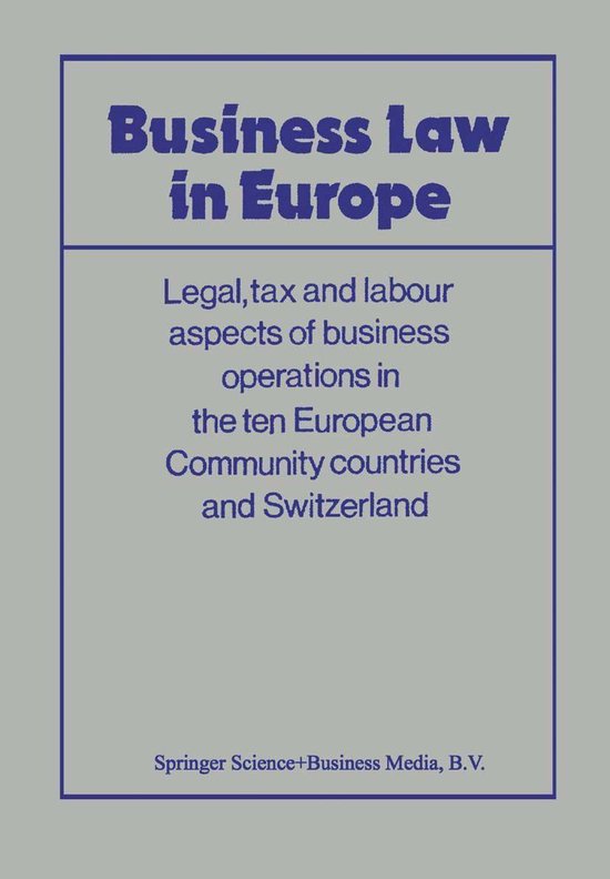 Law and Criminology (R0) - Business Law in Europe - cover