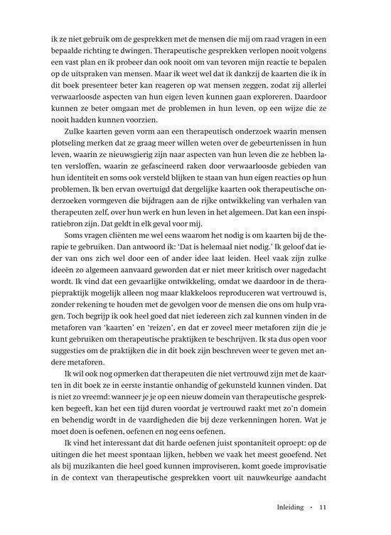 Pagina met tekst uit het boek 'Narratieve therapie in de praktijk'.