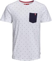 Jack & Jones T-shirt - Mannen - wit/ donker blauw