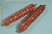 Salami in net, groot, 2 stuks (B2) - 50x250 mm - vleesdummy