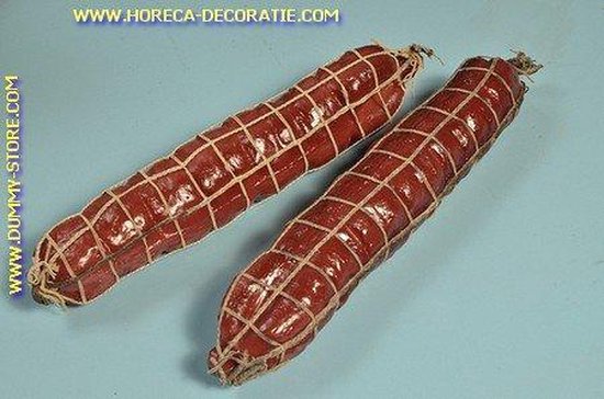 Salami in net, groot, 2 stuks (B2) - 50x250 mm - vleesdummy