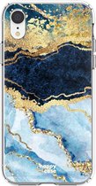 HappyCase Apple iPhone XR Hoesje Flexibel TPU Blauw Marmer Print