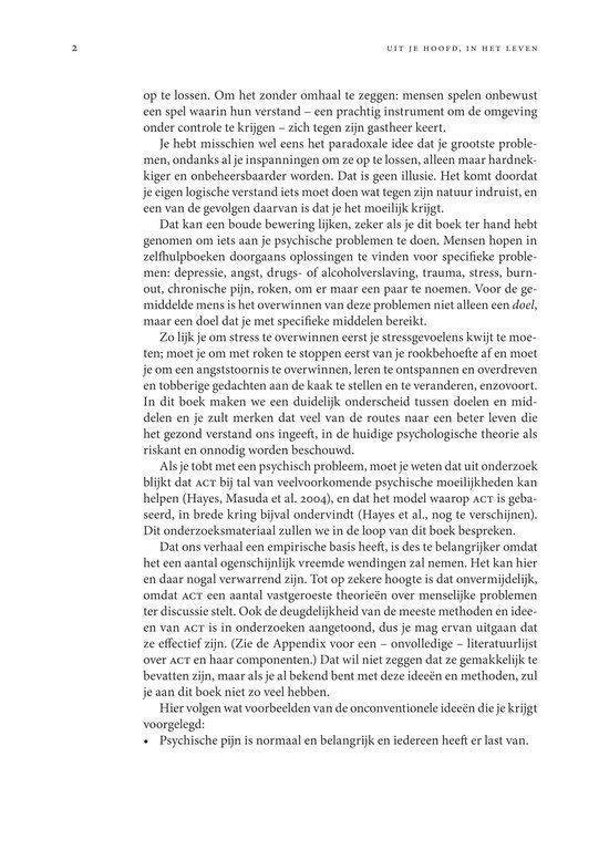 Pagina uit een boek met tekst over ACT en de toepassing ervan.