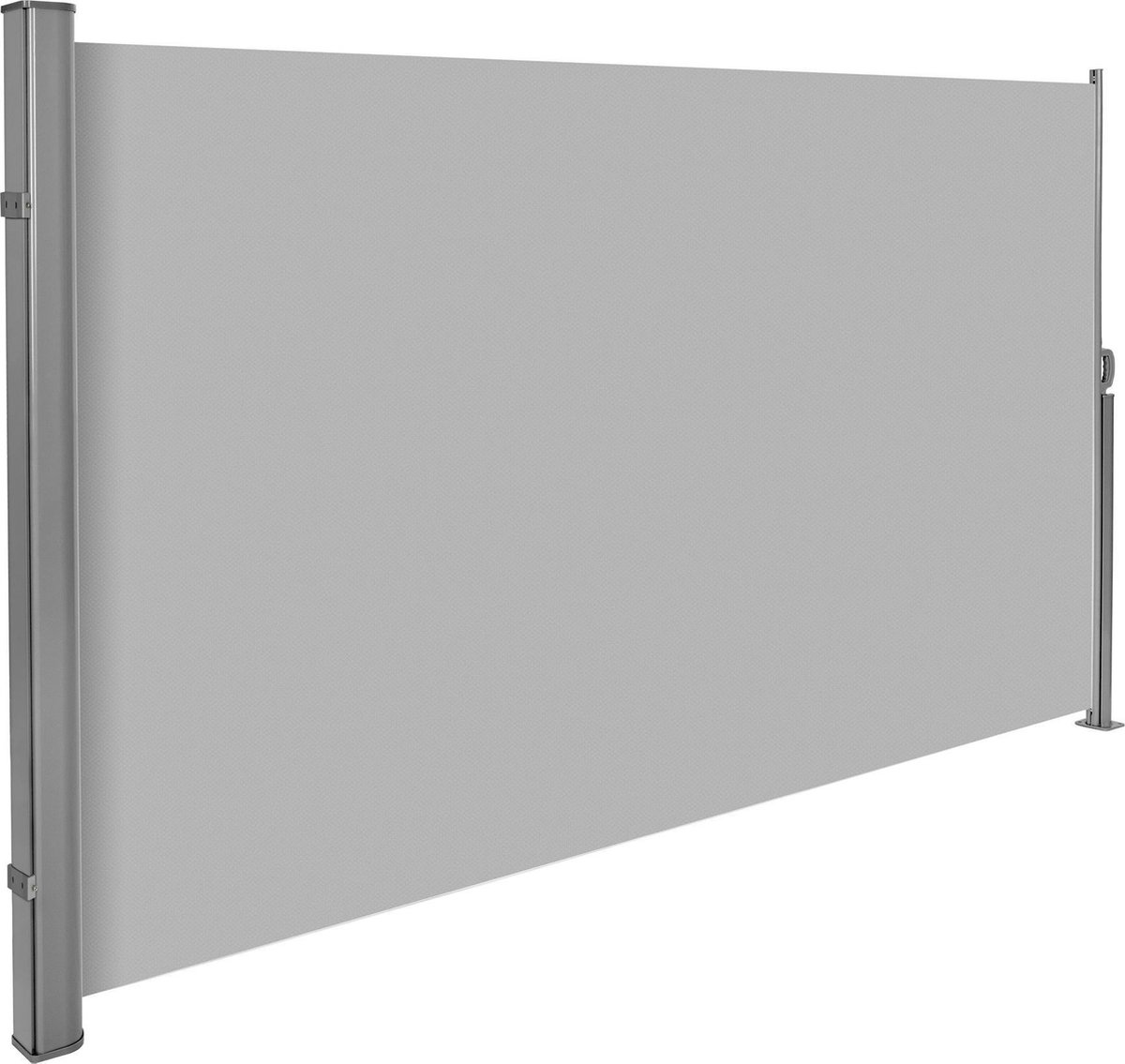 Tectake Uitschuifbaar aluminium windscherm tuinscherm 160 x 300 cm grijs 401524