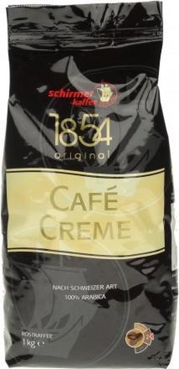 Goedkoopste schirmer kaffee 1854 Café Creme bonen 1 kg.