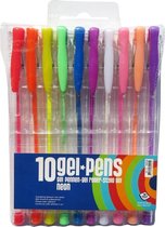 10 stuks neon gekleurde gelpennen