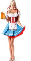 Korte dirndl voor oktoberfest met petticoat - blauw - dames kleding maat 40/42