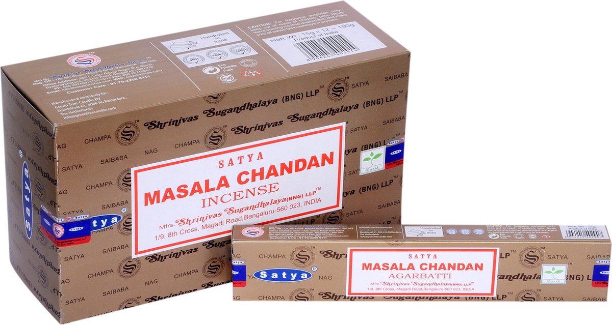 Satya Wierookstokjes Masala Chandan Goudkleurig – Box van 12 stuks